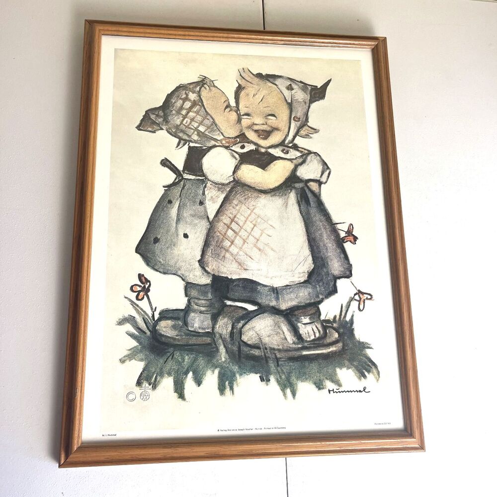 Hummel Wall Art Decor Reprint Framed Sweet Whimsical Children Girls Room Poster